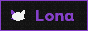 'lona' in purple text on a black background with purple border